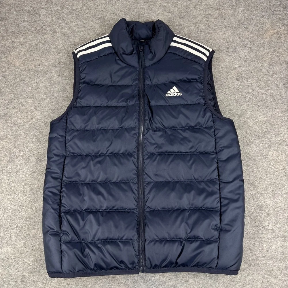 Adidas Essentials Primegreen Down Puffer Vest Full Zip Blue Mens Small S‎